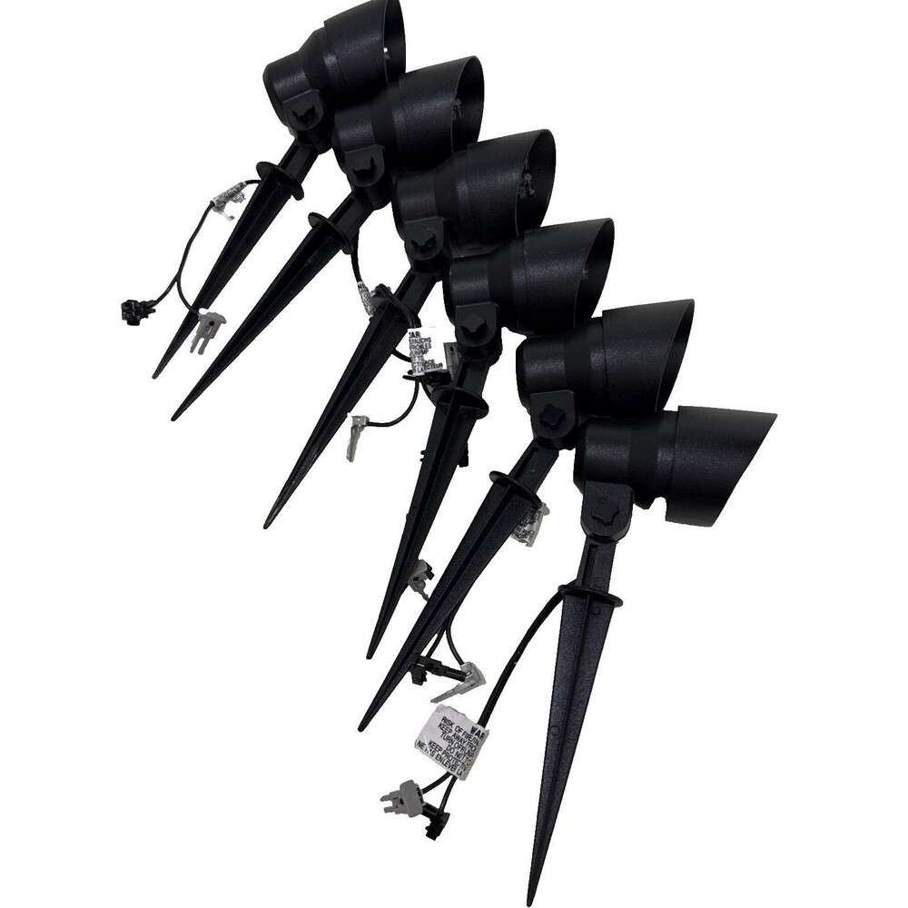 6 Malibu Metal Low Voltage Lighting CL9 Black Floodlight 20w Garden Landscape